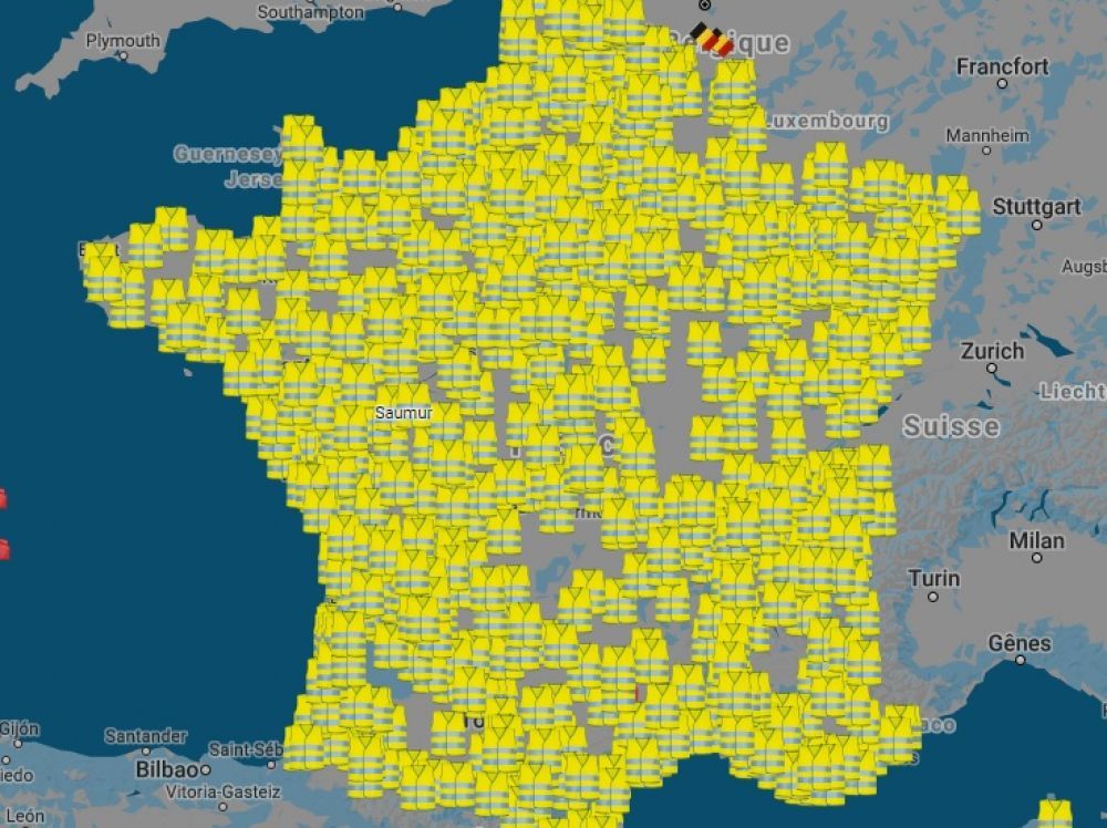 "yellow vests - Mouvements gilets jaunes. Challenges.fr"