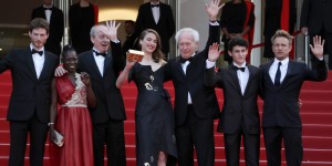 "Team of movie La fille Inconnue, immigration and humanity, of Dardenne Brothers at Cannes festival in 2016"
