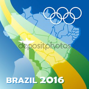 "map of Brazil and Brazilian flag ; Olympics Games"