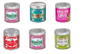 "new packaging of kusmitea boxes, the tea is trendy"