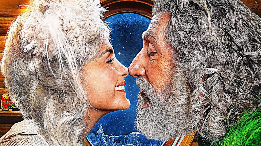 "a French vision of Santa Claus : Alain Chabat, French actor plays Santa and Audrey Tatou, French actress, plays Mother Christmas"