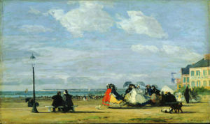 "Paris Deauville - L'impératrice Eugénie sur la plage de Trouville - 1863Eugène Boudin"