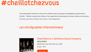 "Visit Paris on your sofa - Chaillot Theater"